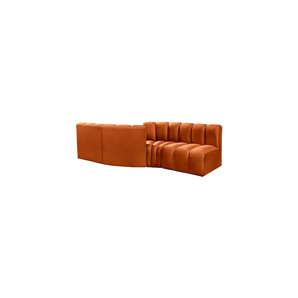 Arc Cognac Velvet Modular Sofa. Picture 3