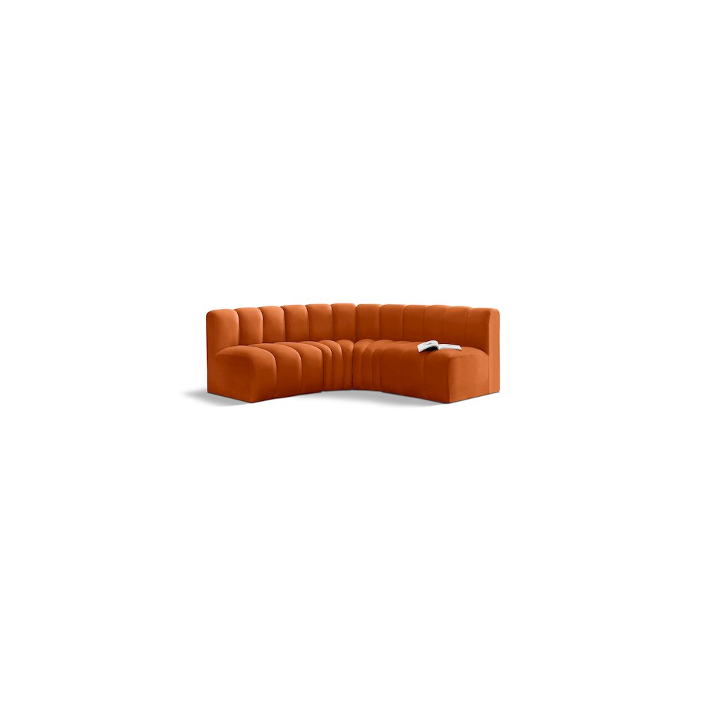 Arc Cognac Velvet Modular Sofa. Picture 1