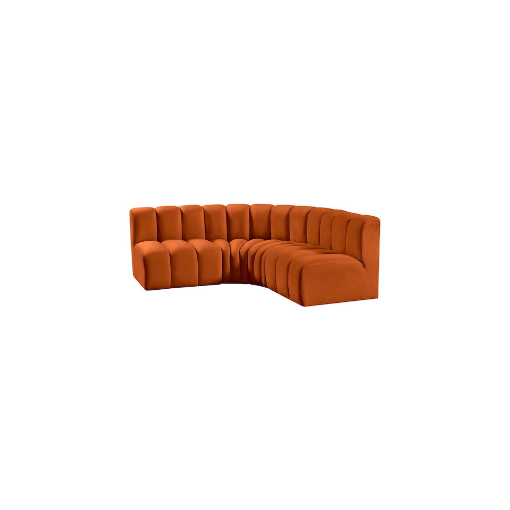 Arc Cognac Velvet Modular Sofa. Picture 6