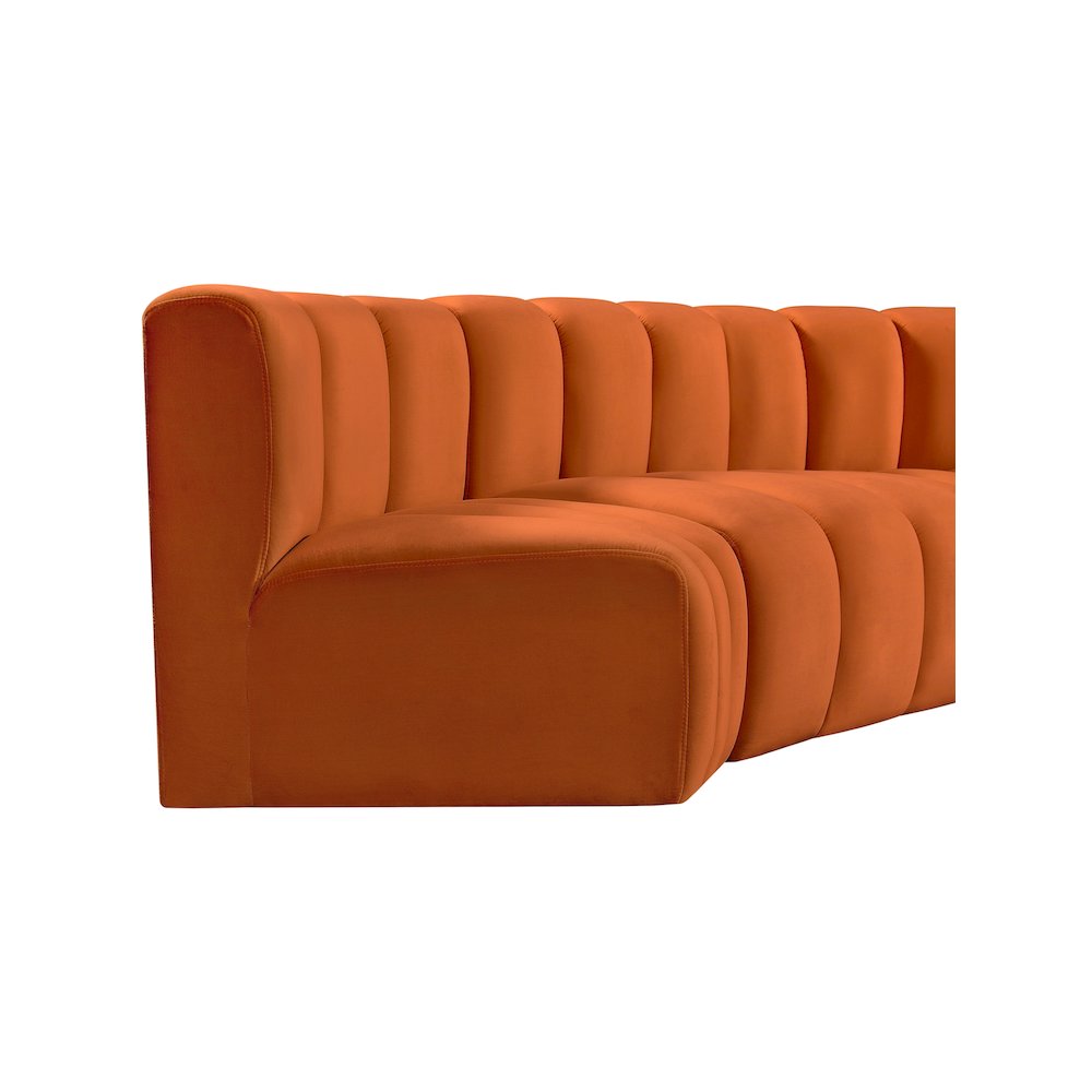 Arc Cognac Velvet Modular Sofa. Picture 9
