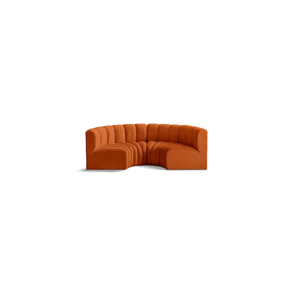 Arc Cognac Velvet Modular Sofa. Picture 1