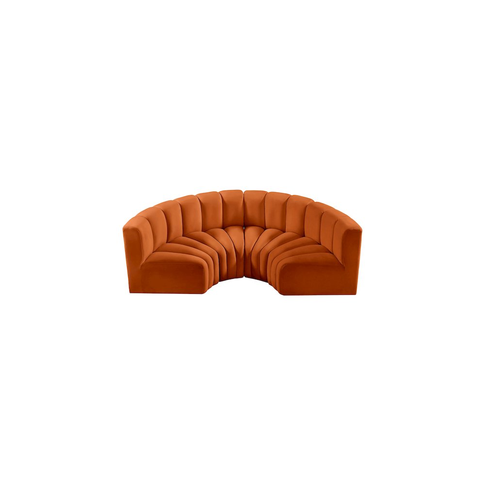 Arc Cognac Velvet Modular Sofa. Picture 4