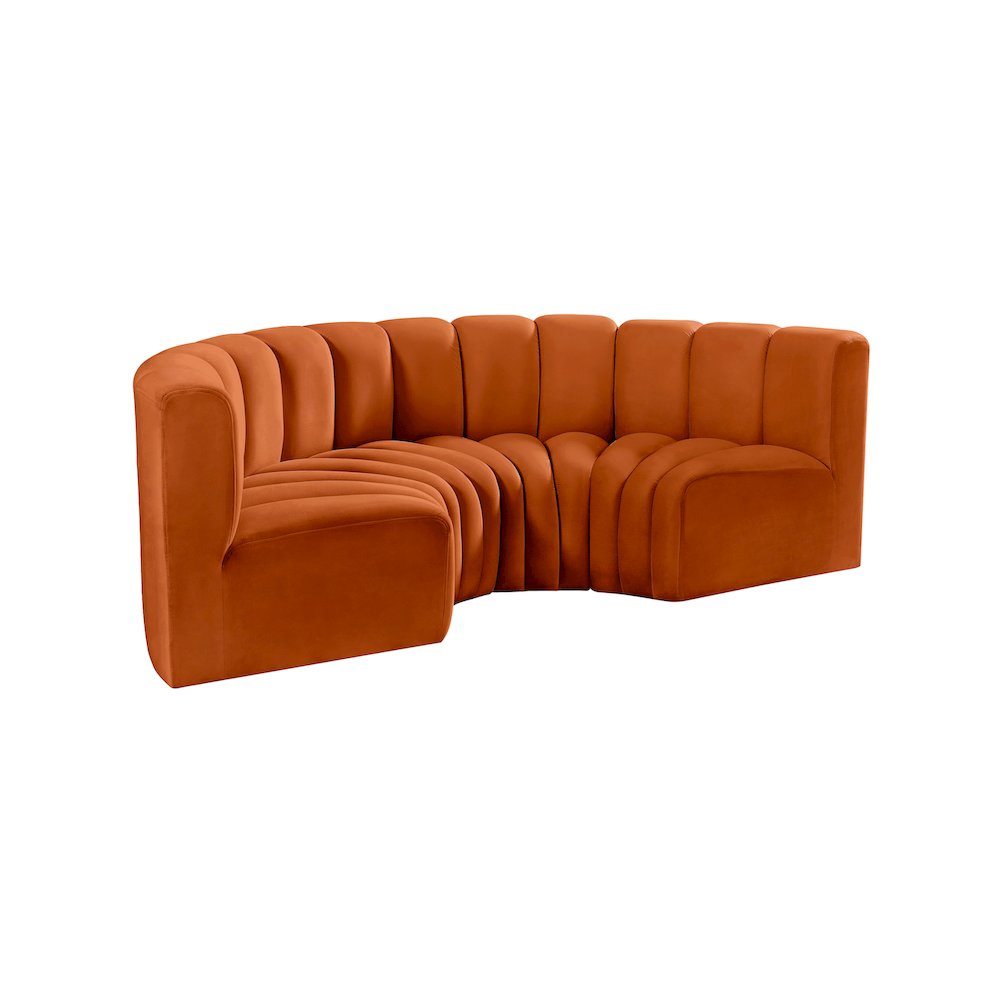 Arc Cognac Velvet Modular Sofa. Picture 5