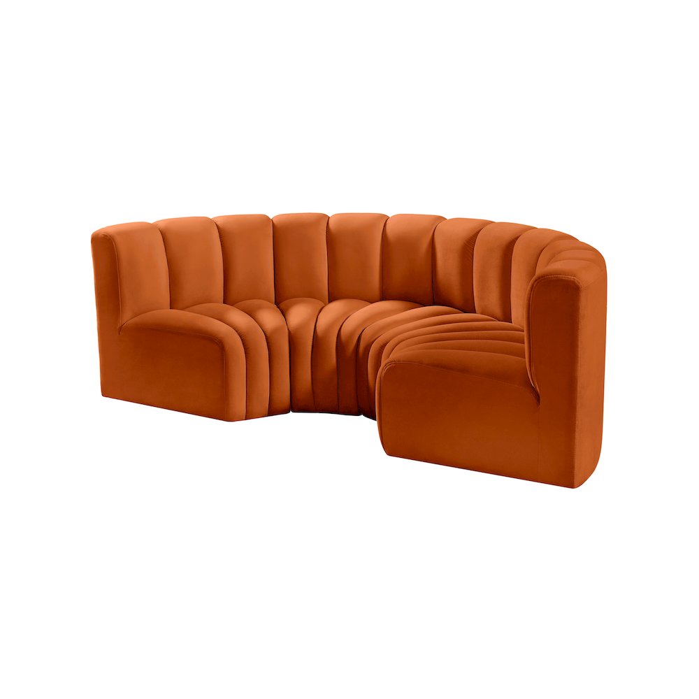 Arc Cognac Velvet Modular Sofa. Picture 6