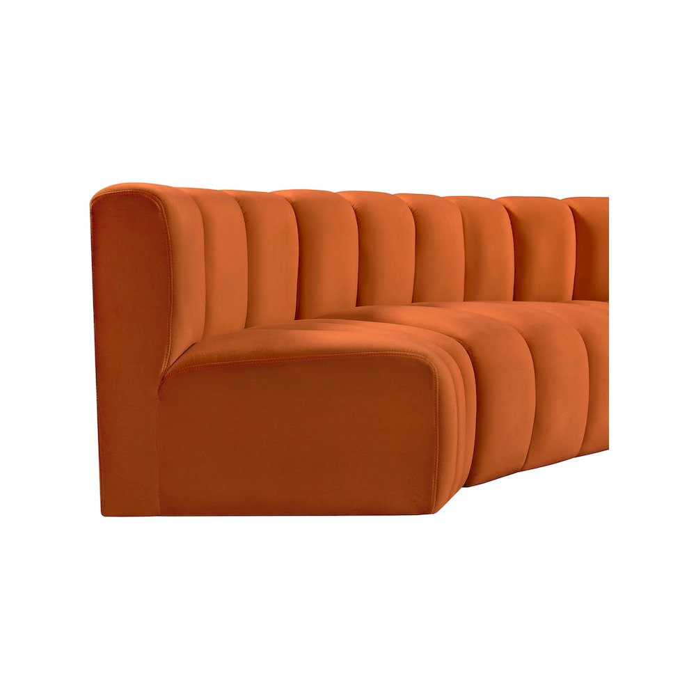 Arc Cognac Velvet Modular Sofa. Picture 9