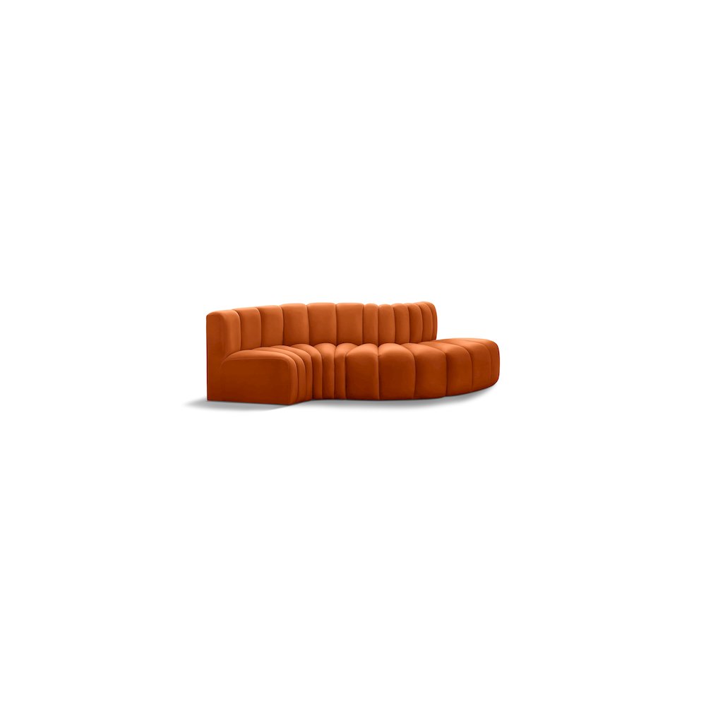 Arc Cognac Velvet Modular Sofa. Picture 1