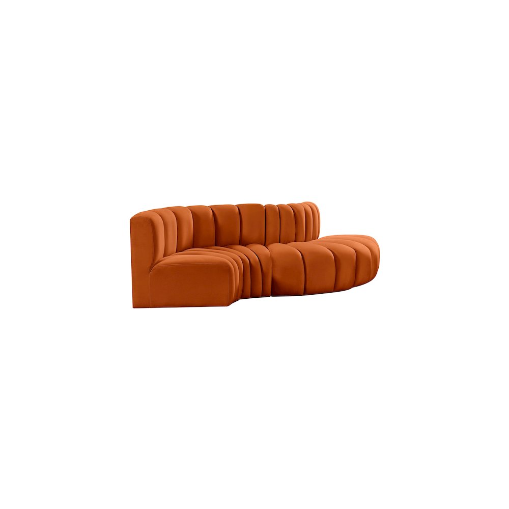 Arc Cognac Velvet Modular Sofa. Picture 5