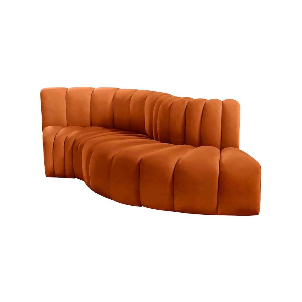 Arc Cognac Velvet Modular Sofa. Picture 6