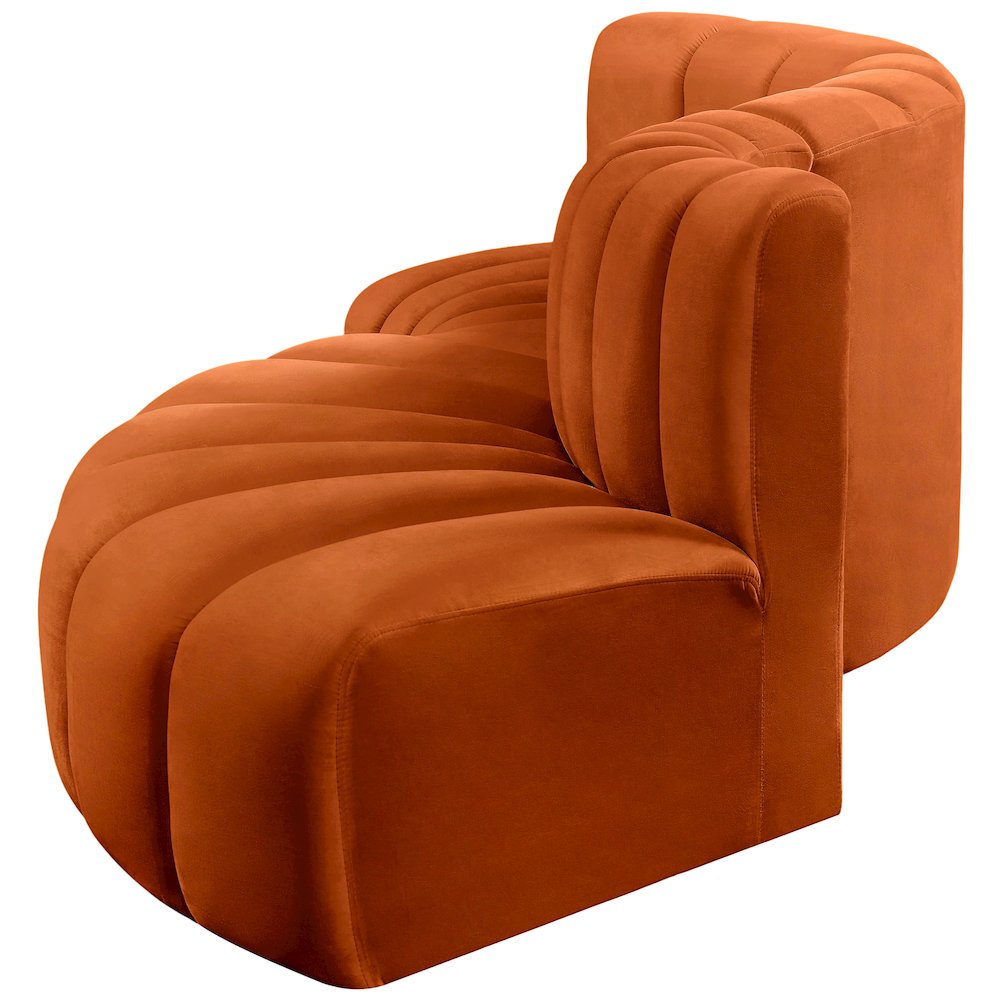 Arc Cognac Velvet Modular Sofa. Picture 8
