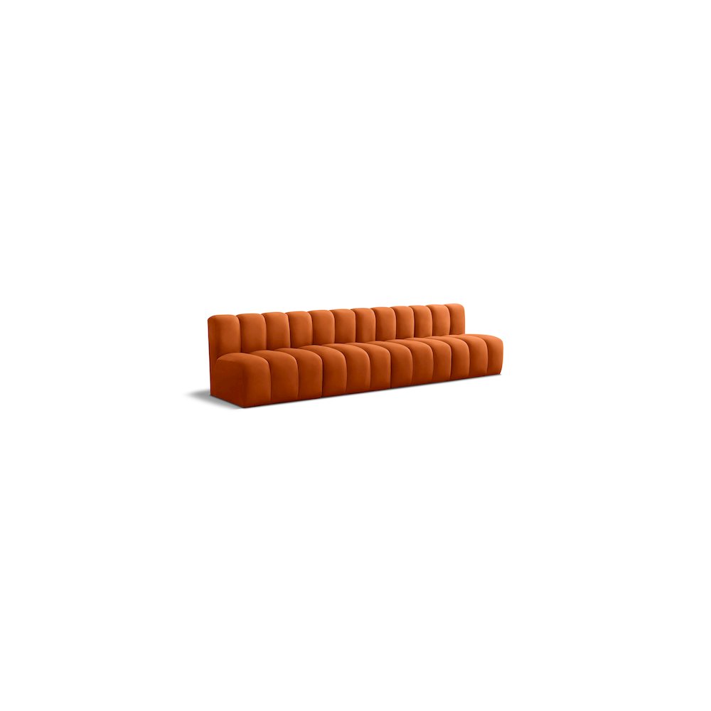 Arc Cognac Velvet Modular Sofa. Picture 1