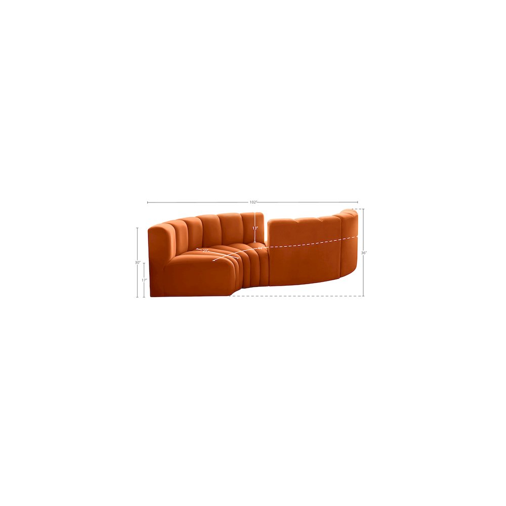 Arc Cognac Velvet Modular Sofa. Picture 7