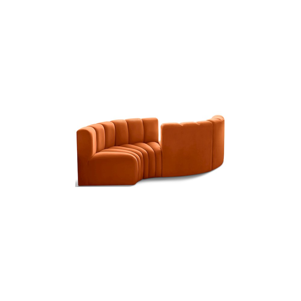 Arc Cognac Velvet Modular Sofa. Picture 1
