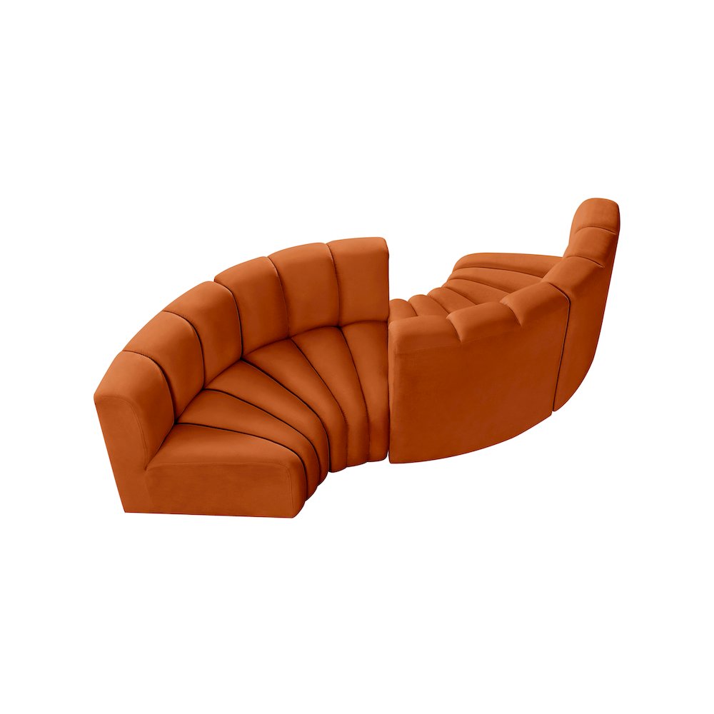 Arc Cognac Velvet Modular Sofa. Picture 4