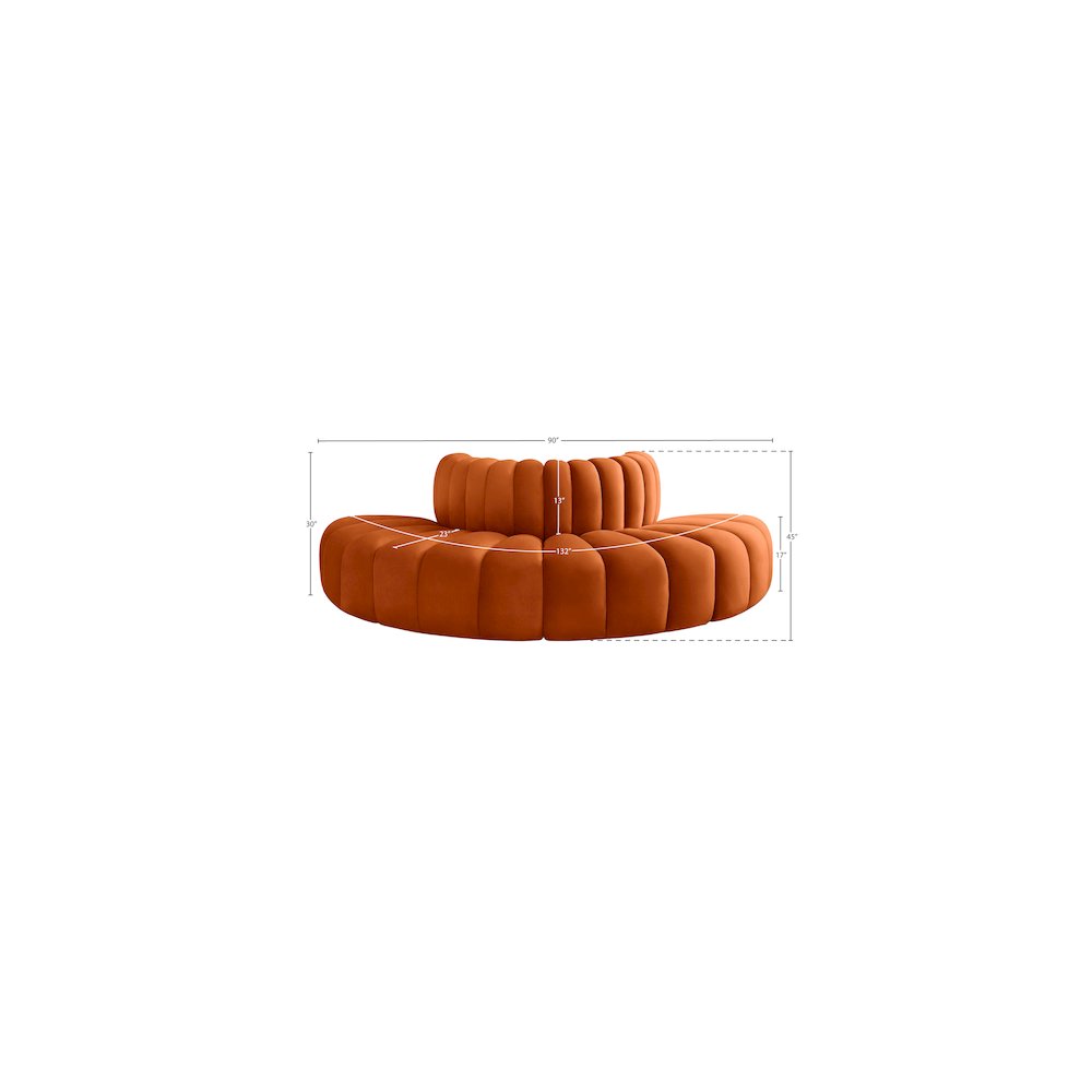 Arc Cognac Velvet Modular Sofa. Picture 8