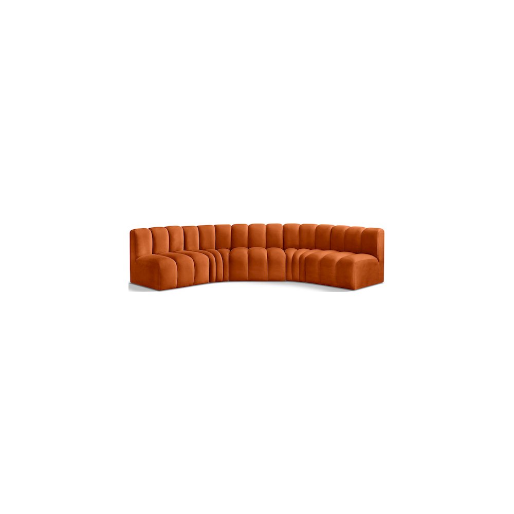 Arc Cognac Velvet Modular Sofa. Picture 1