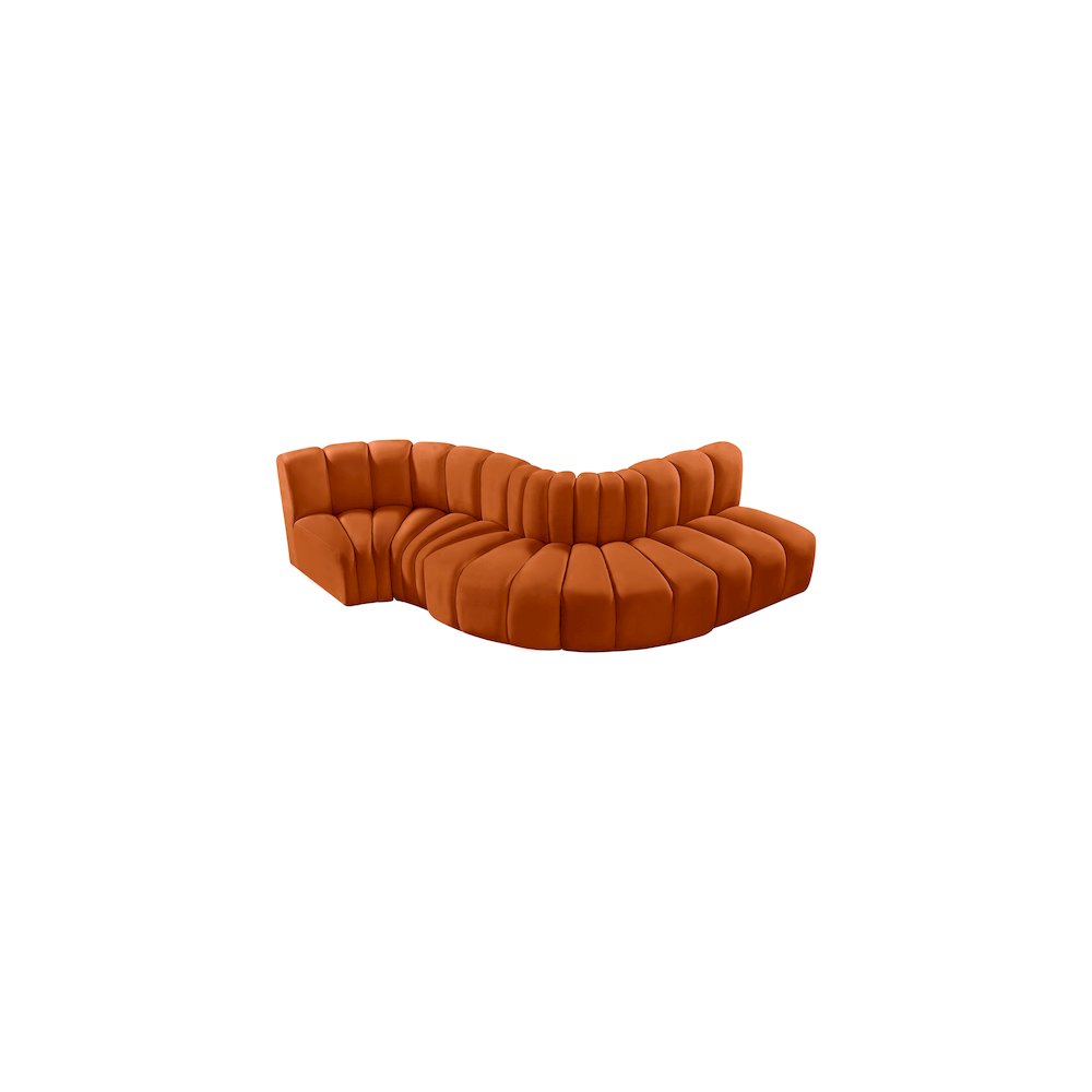 Arc Cognac Velvet Modular Sofa. Picture 4