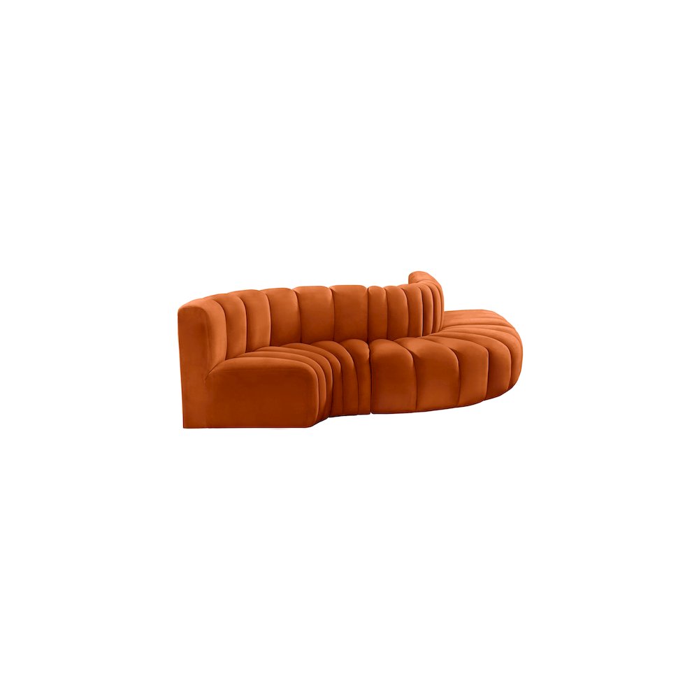 Arc Cognac Velvet Modular Sofa. Picture 5