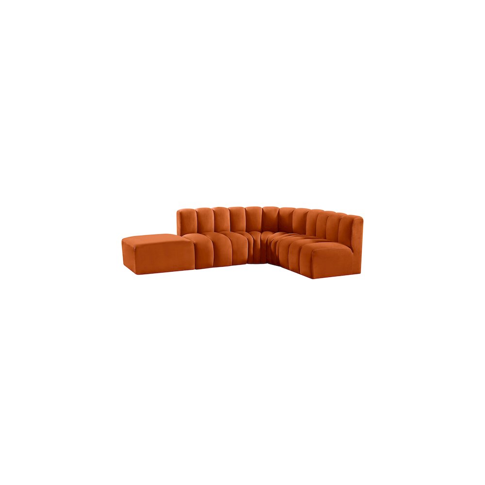 Arc Cognac Velvet Modular Sofa. Picture 10