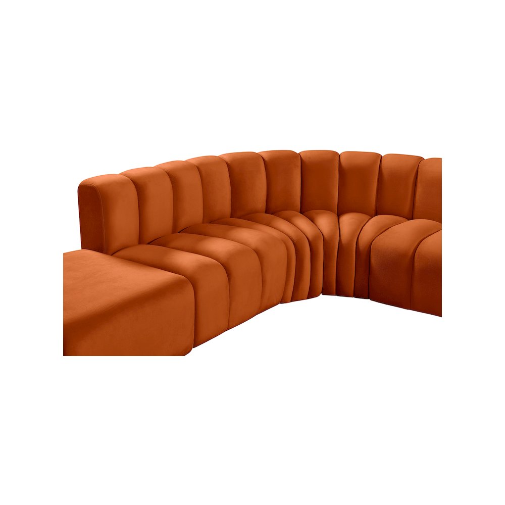 Arc Cognac Velvet Modular Sofa. Picture 13