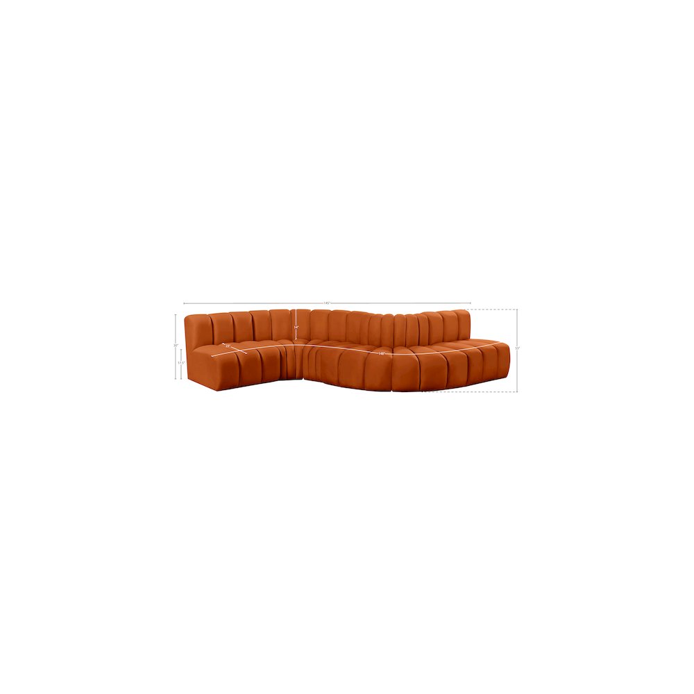 Arc Cognac Velvet Modular Sofa. Picture 14