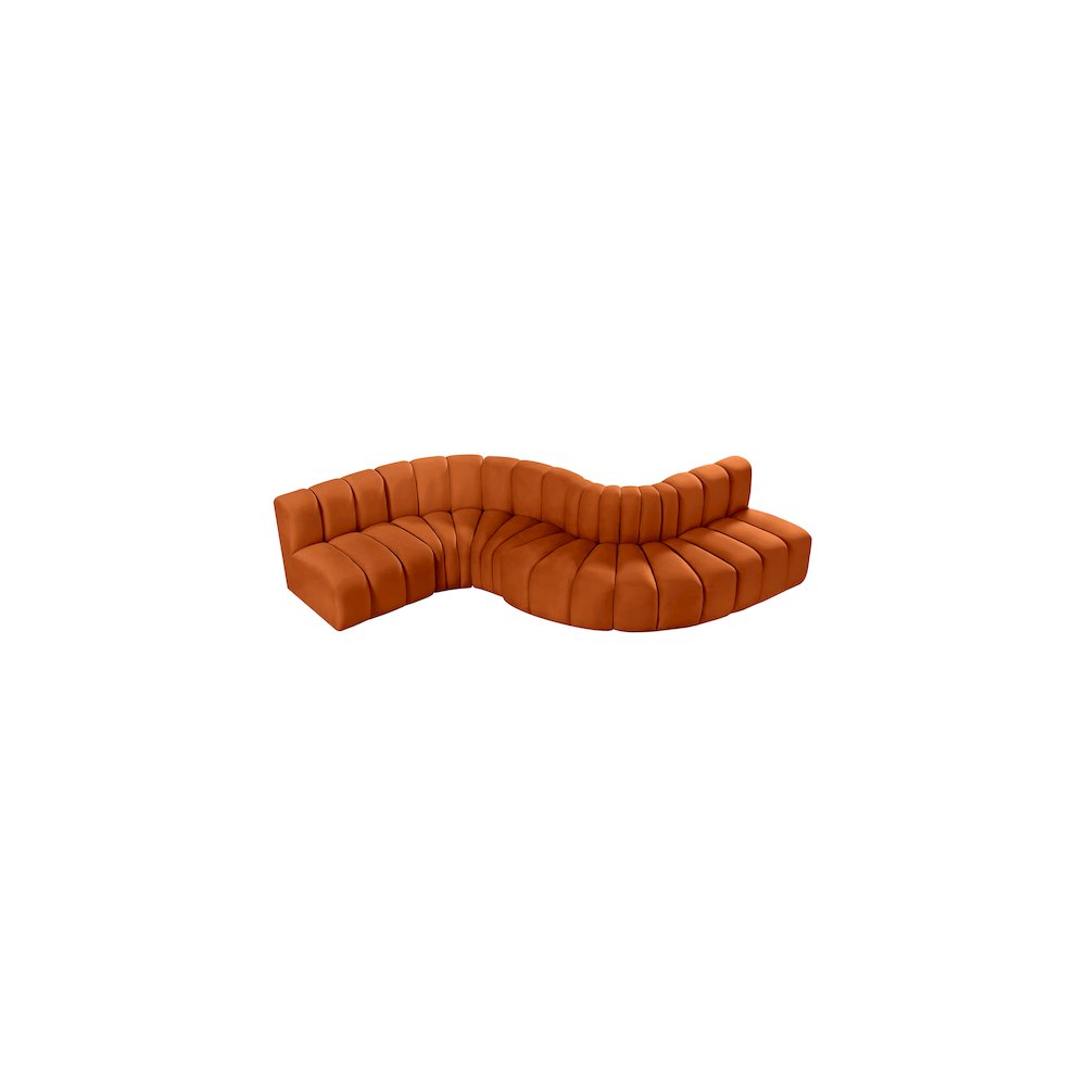 Arc Cognac Velvet Modular Sofa. Picture 4