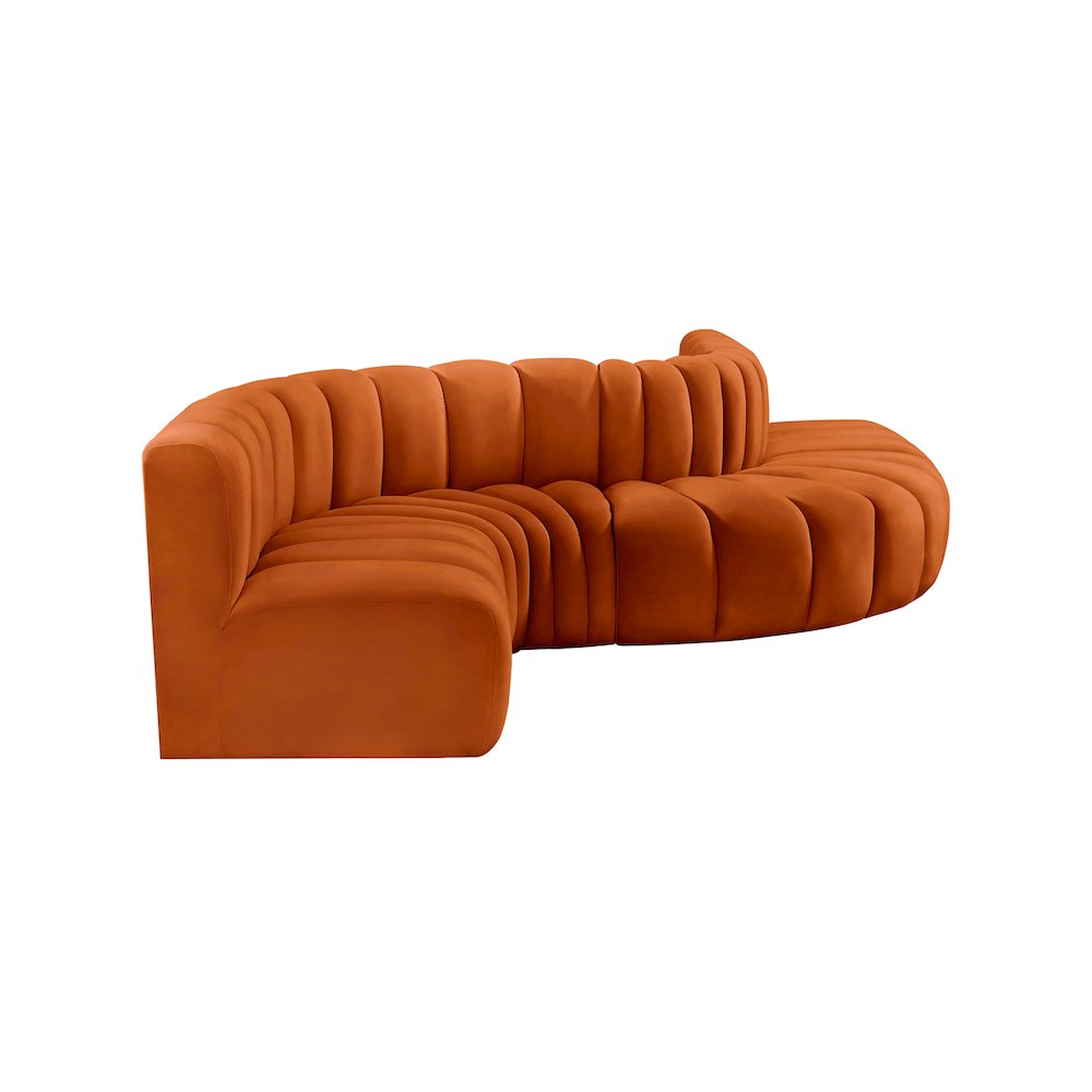 Arc Cognac Velvet Modular Sofa. Picture 6