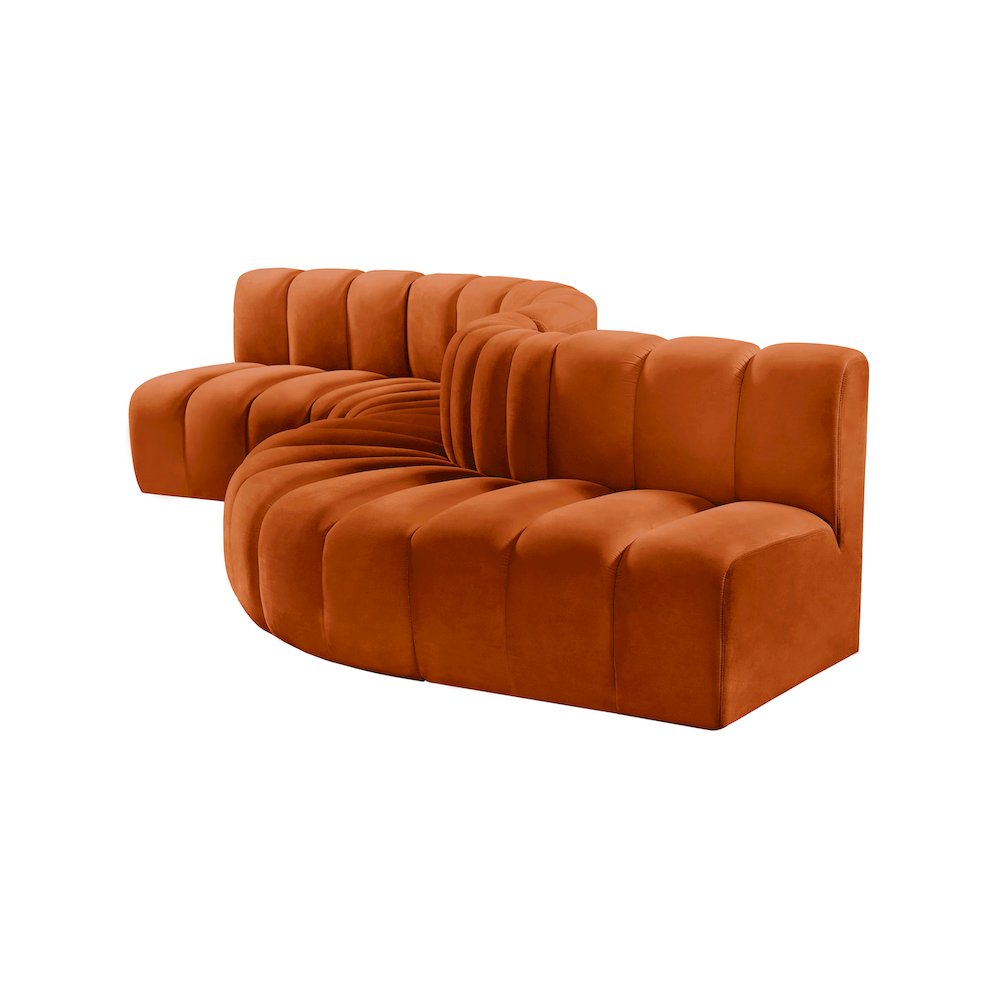 Arc Cognac Velvet Modular Sofa. Picture 7
