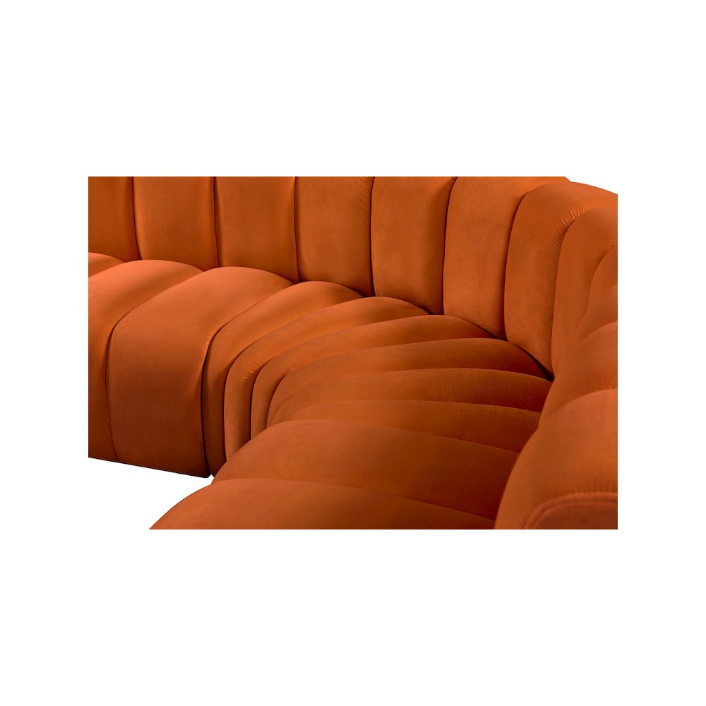 Arc Cognac Velvet Modular Sofa. Picture 11