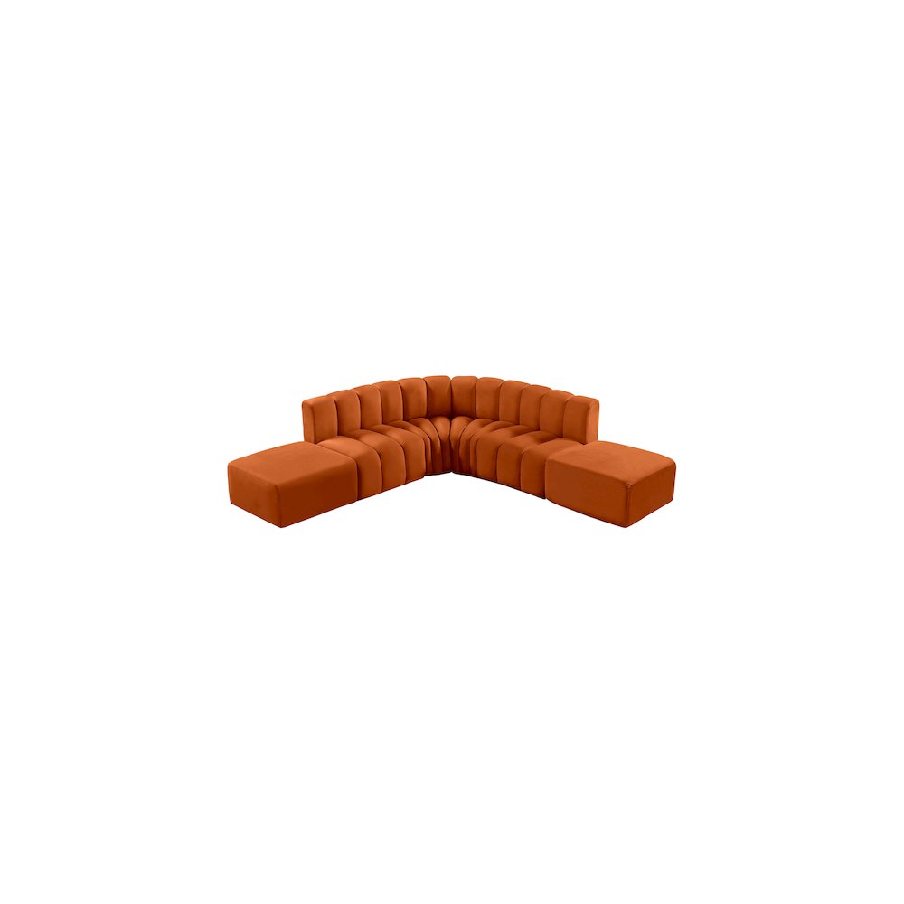 Arc Cognac Velvet Modular Sofa. Picture 4