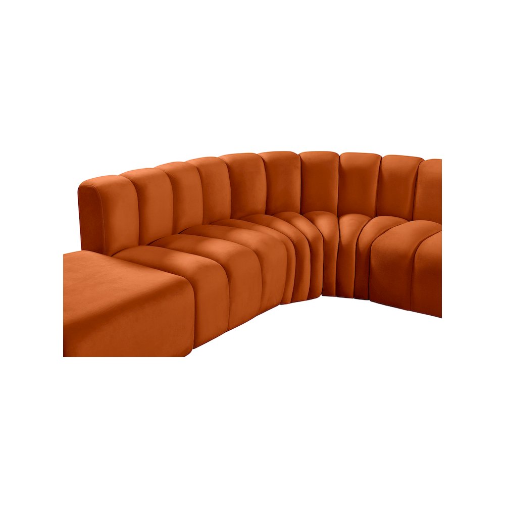 Arc Cognac Velvet Modular Sofa. Picture 7