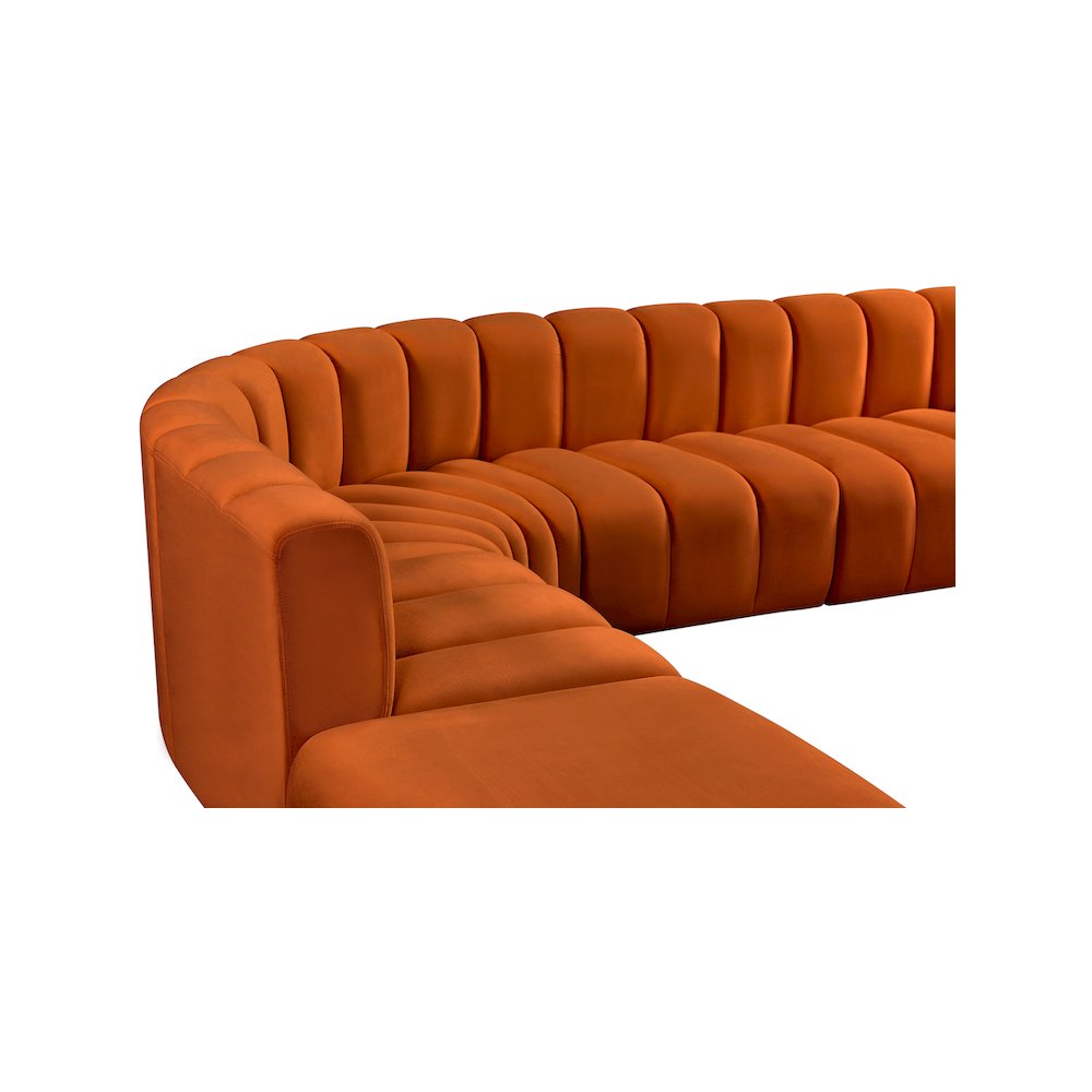 Arc Cognac Velvet Modular Sofa. Picture 8