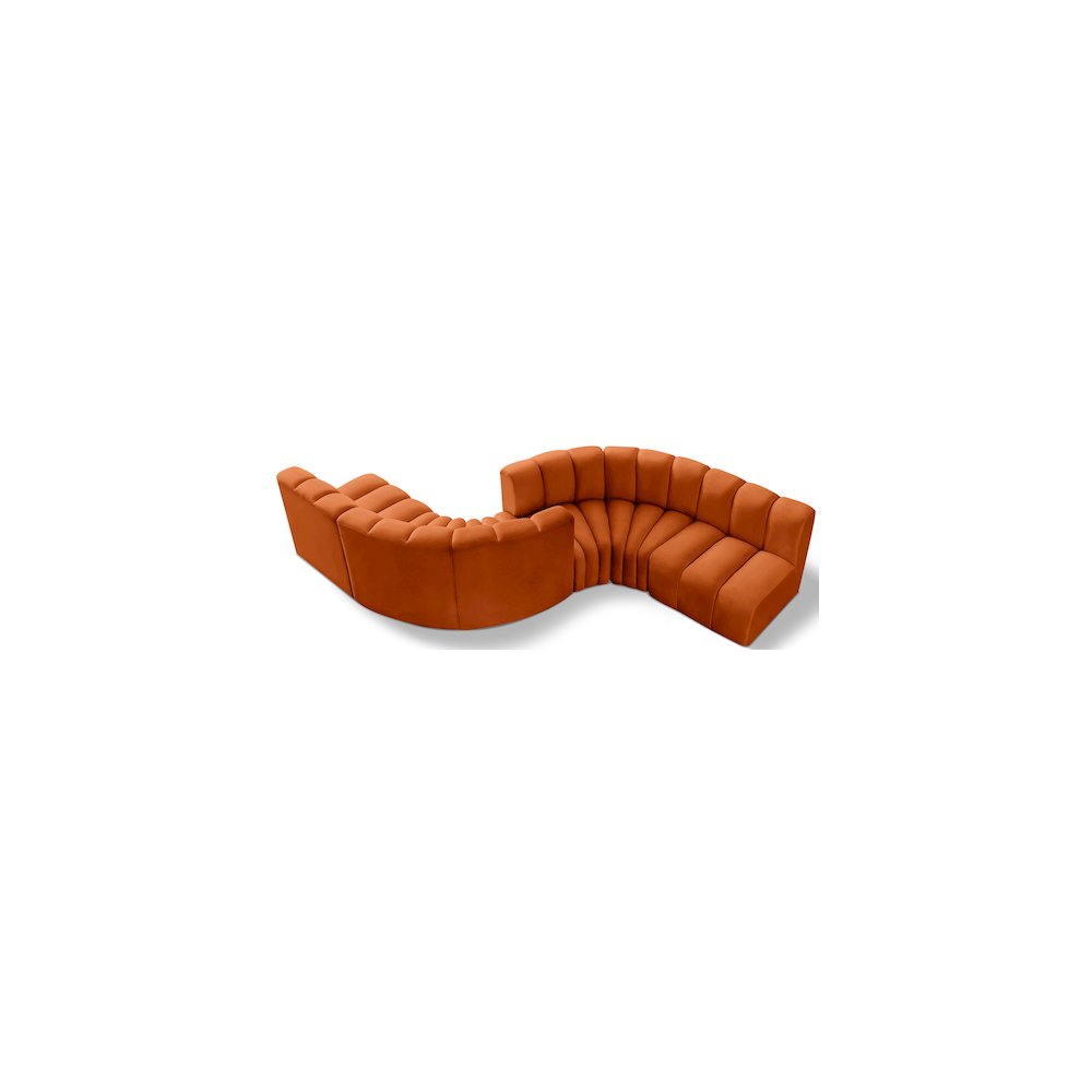 Arc Cognac Velvet Modular Sofa. Picture 1