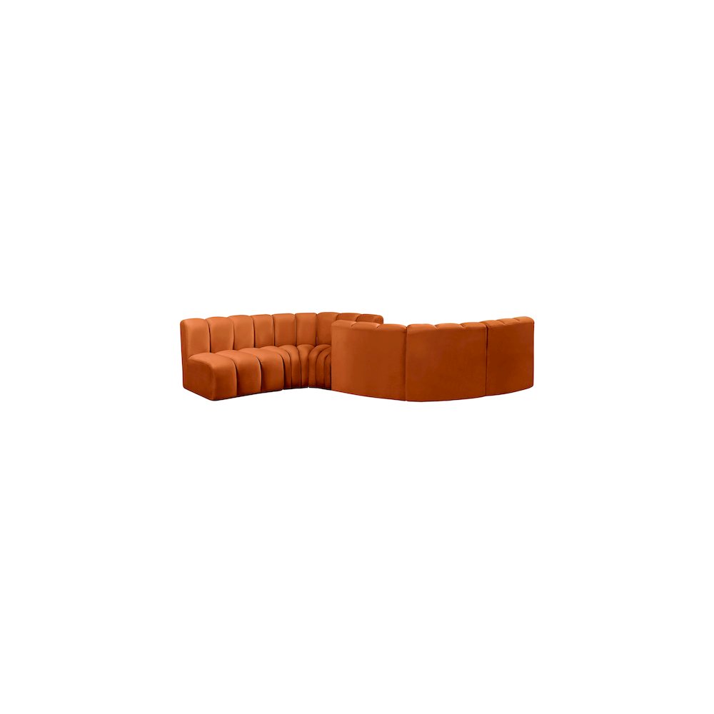 Arc Cognac Velvet Modular Sofa. Picture 3