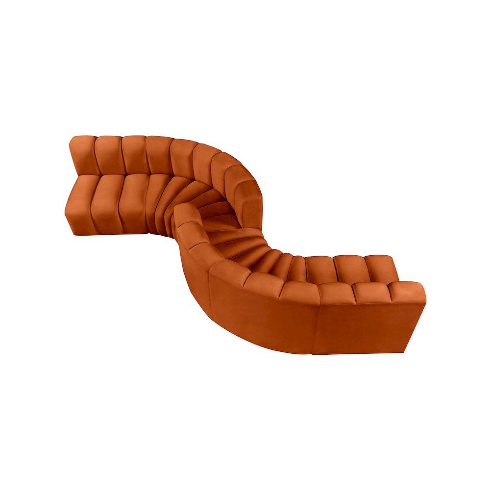 Arc Cognac Velvet Modular Sofa. Picture 4