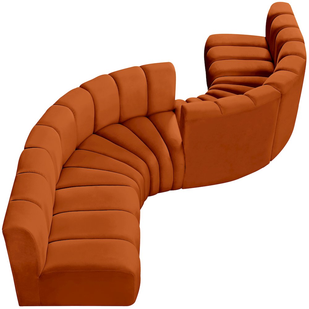 Arc Cognac Velvet Modular Sofa. Picture 6