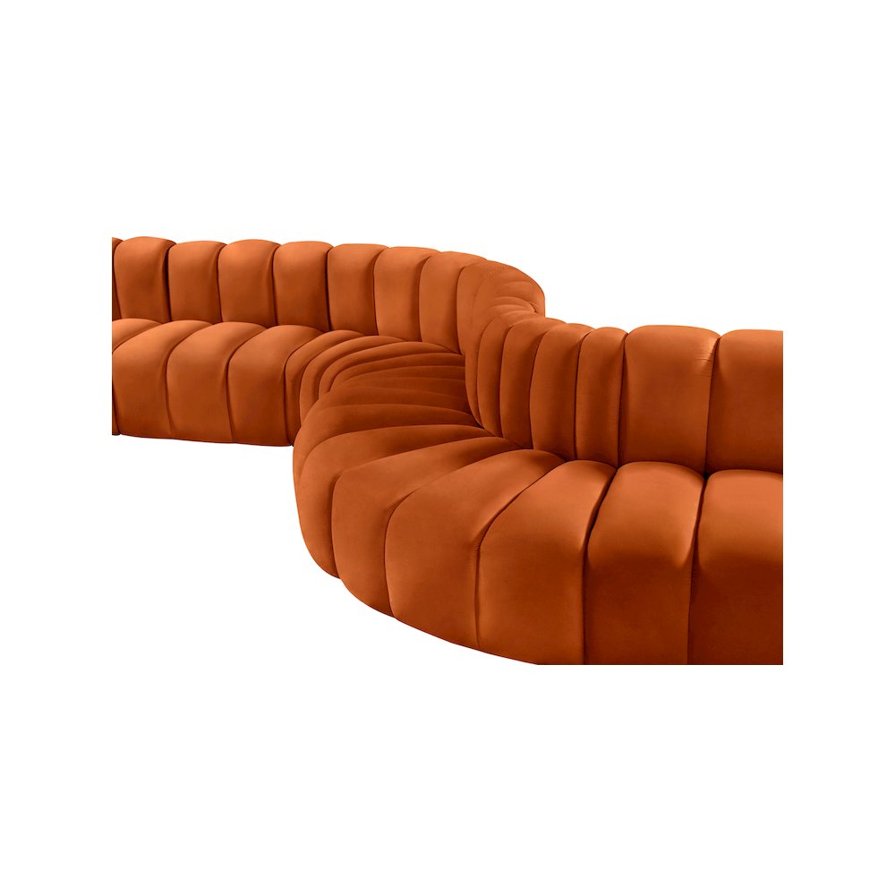 Arc Cognac Velvet Modular Sofa. Picture 8