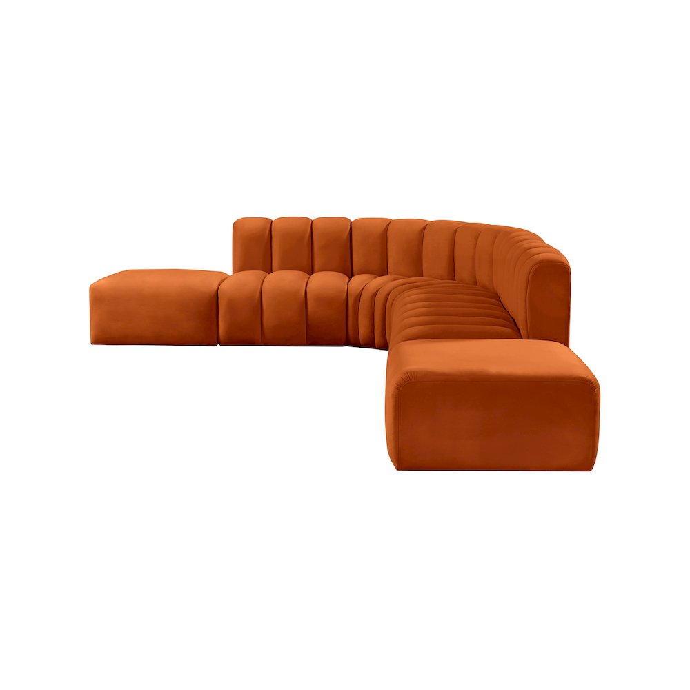 Arc Cognac Velvet Modular Sofa. Picture 6