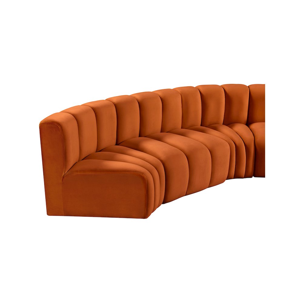 Arc Cognac Velvet Modular Sofa. Picture 12