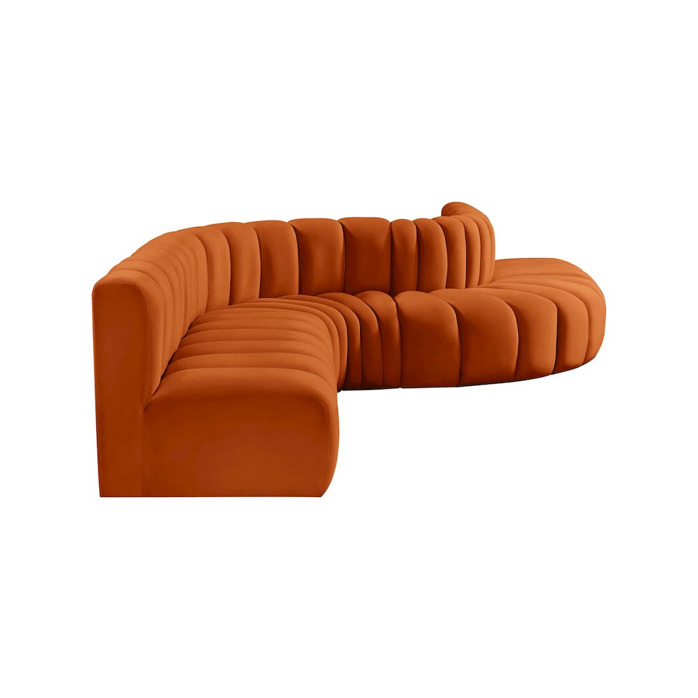Arc Cognac Velvet Modular Sofa. Picture 5
