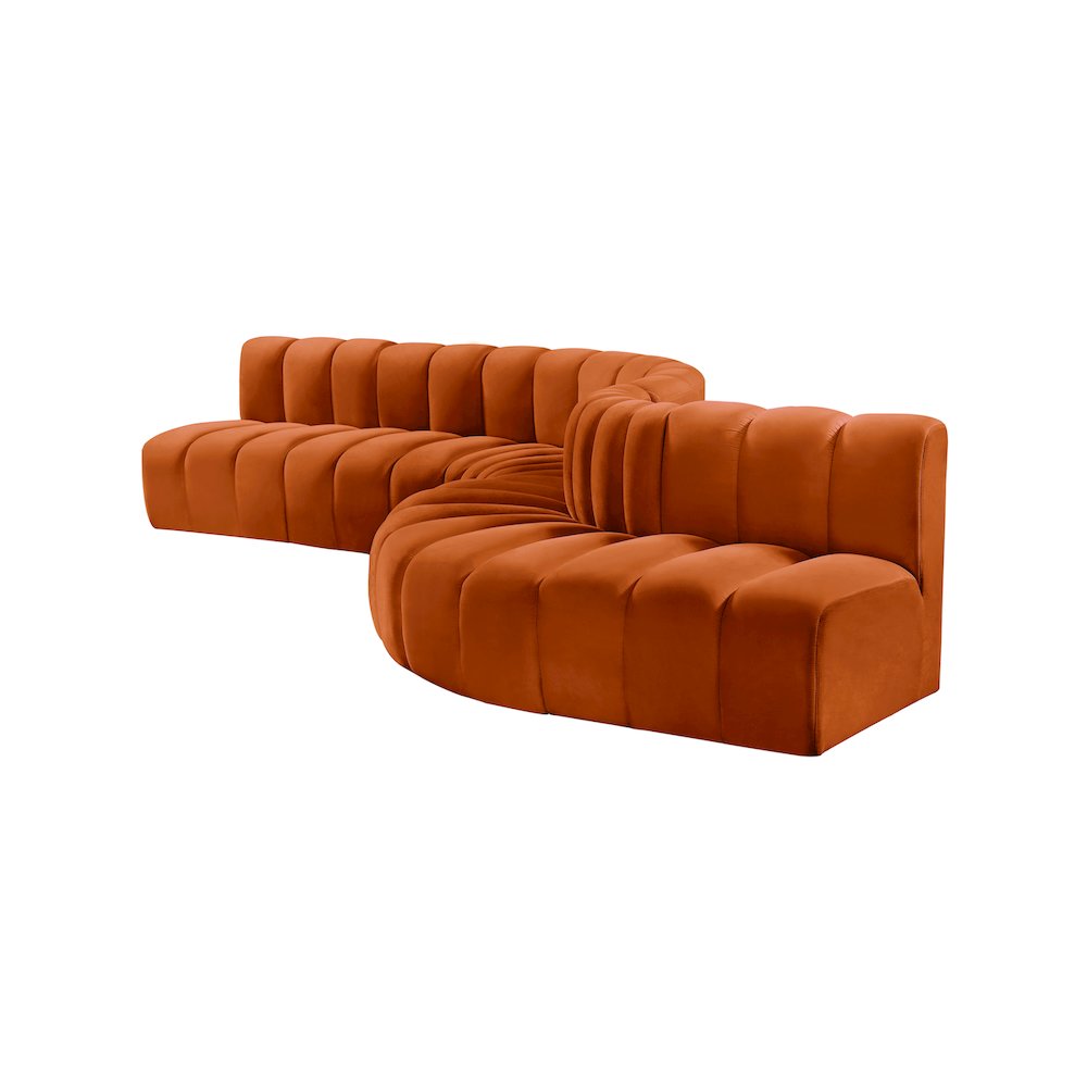 Arc Cognac Velvet Modular Sofa. Picture 6