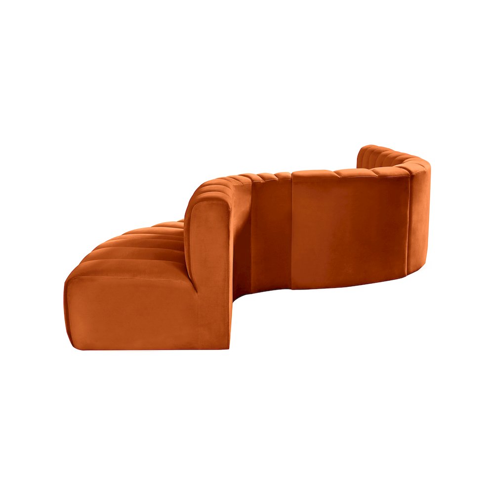 Arc Cognac Velvet Modular Sofa. Picture 8