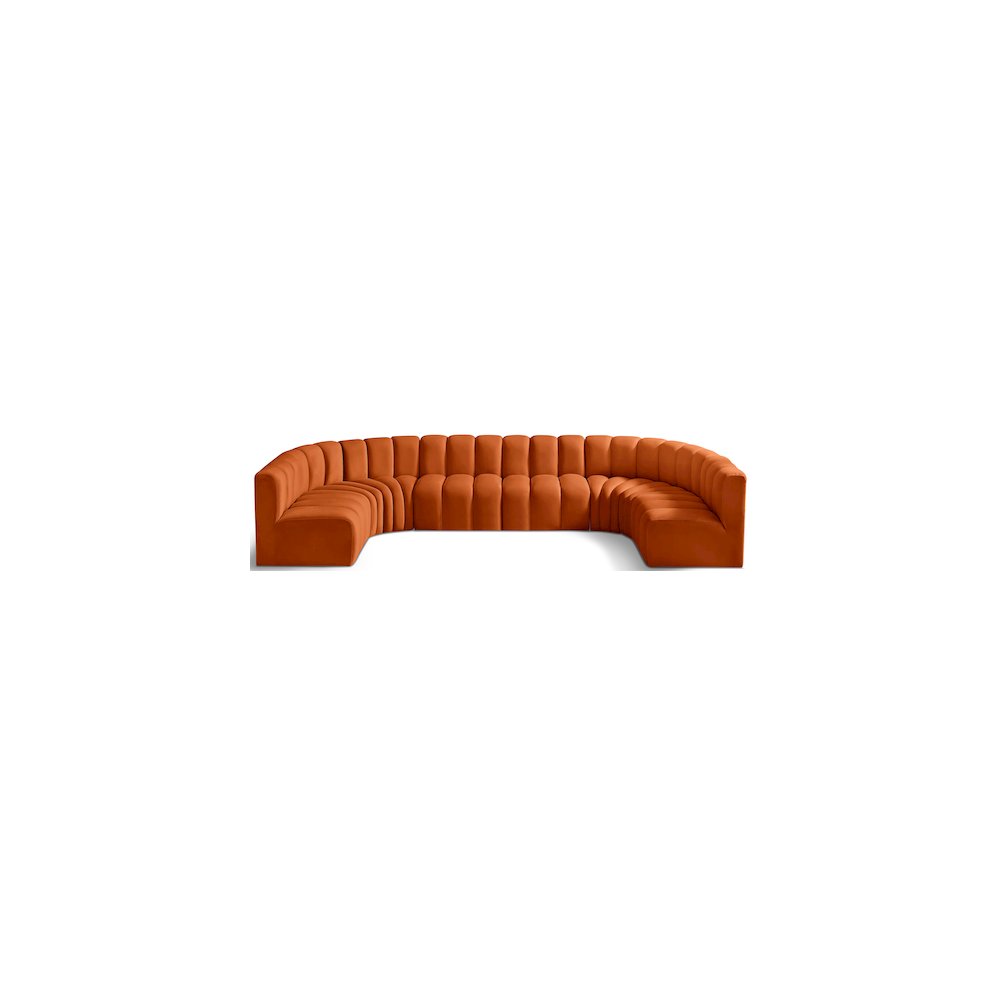 Arc Cognac Velvet Modular Sofa. Picture 1