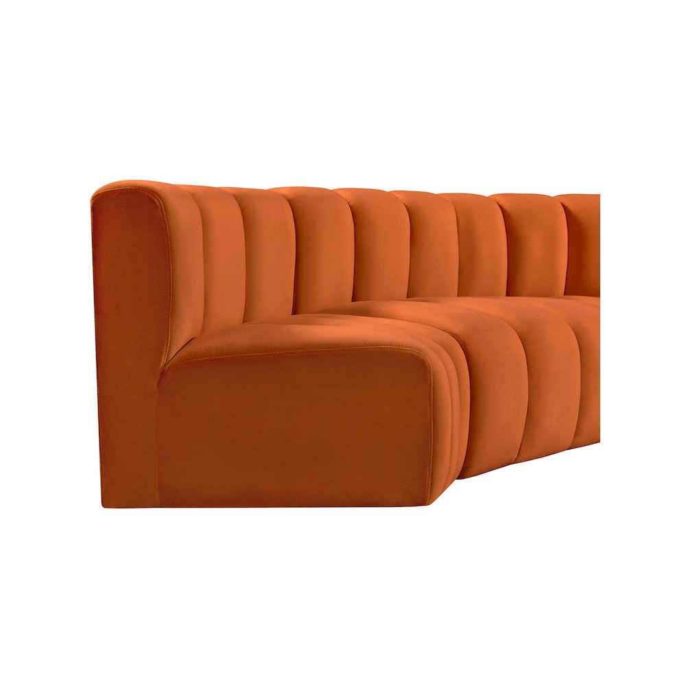 Arc Cognac Velvet Modular Sofa. Picture 11