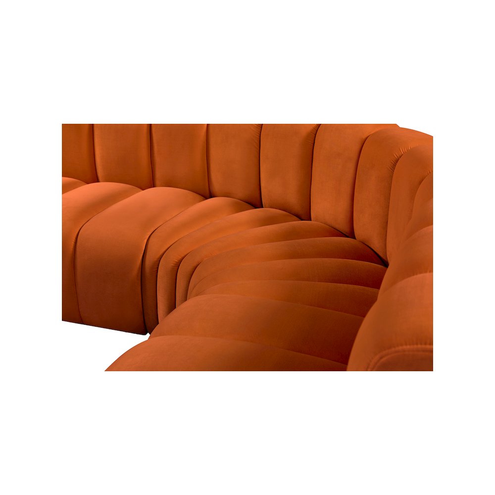 Arc Cognac Velvet Modular Sofa. Picture 8