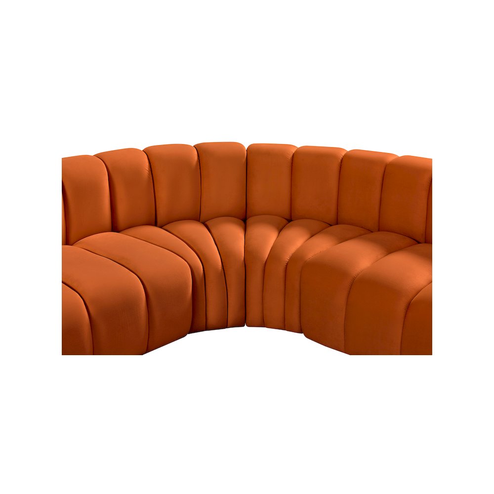 Arc Cognac Velvet Modular Sofa. Picture 9