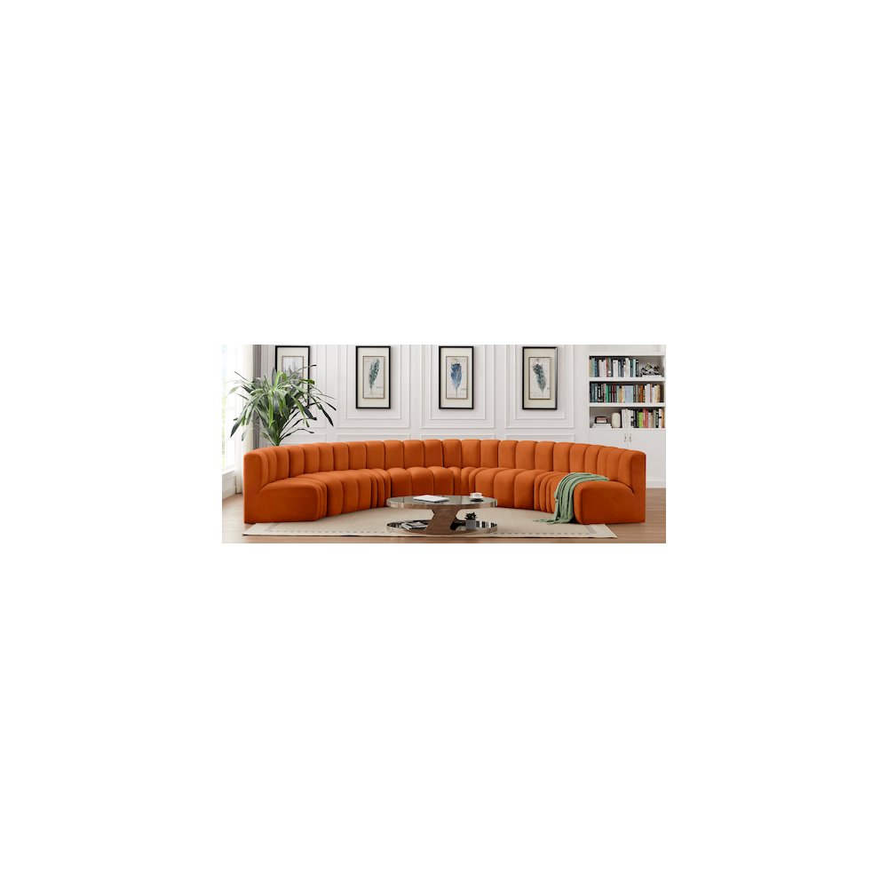 Arc Cognac Velvet Modular Sofa. Picture 2
