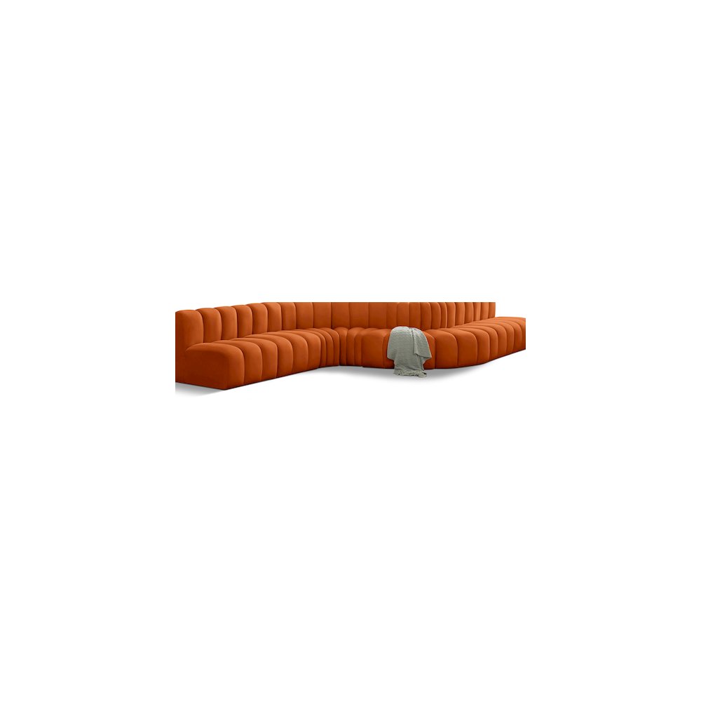 Arc Cognac Velvet Modular Sofa. Picture 1