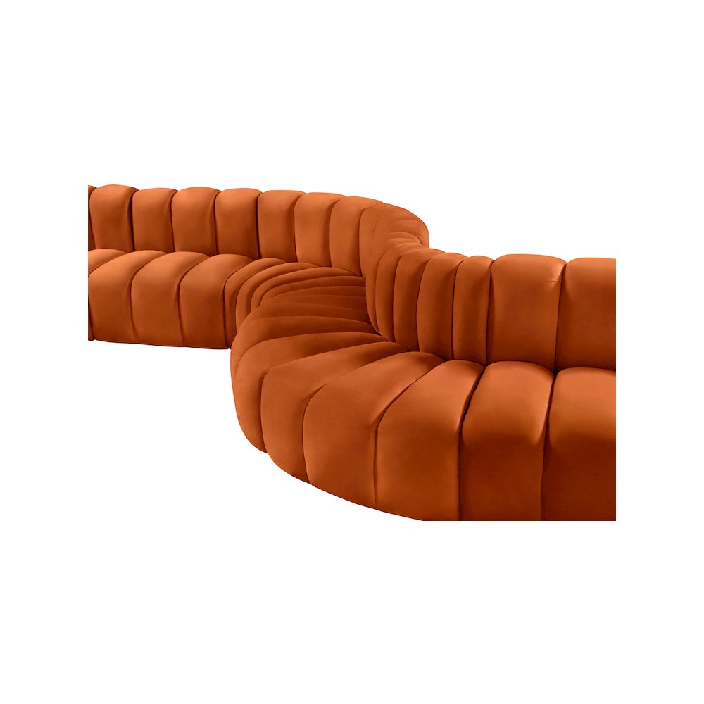Arc Cognac Velvet Modular Sofa. Picture 14
