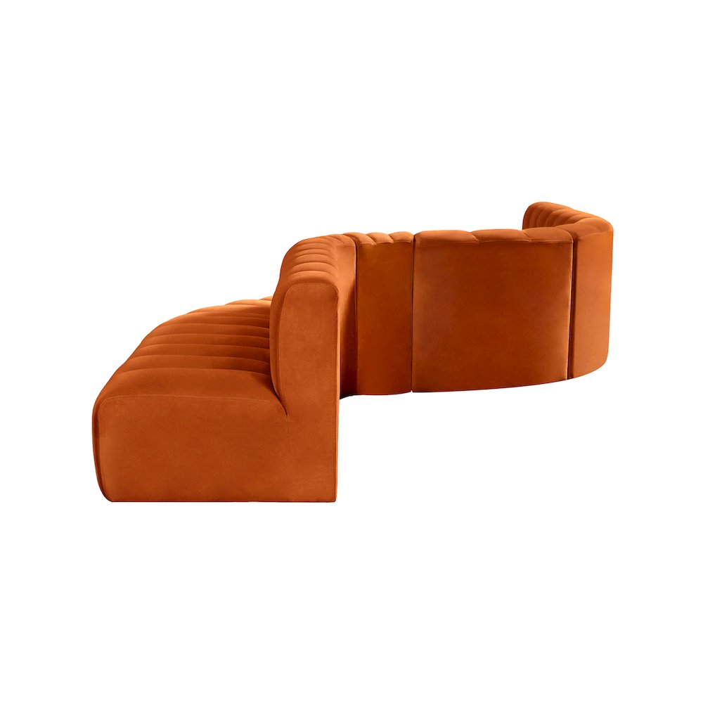 Arc Cognac Velvet Modular Sofa. Picture 8