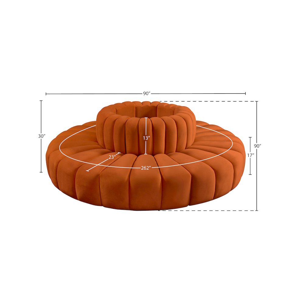 Arc Cognac Velvet Modular Sofa. Picture 6